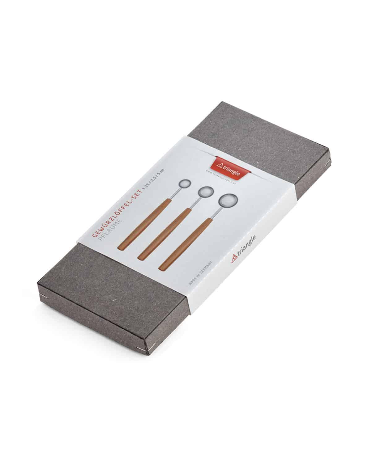 [Triangle] Spice Measuring Spoon Set, 3-Piece, in Gift Box