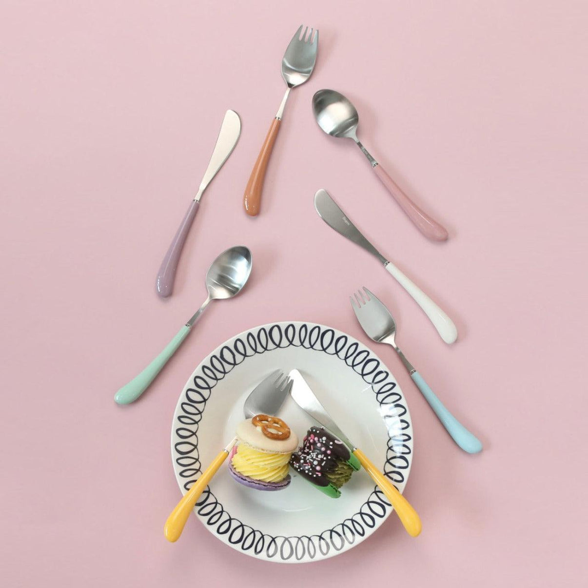 [Bogen] Swan Satin Toddler set, Spoon, Fork & Knife, 3pcs