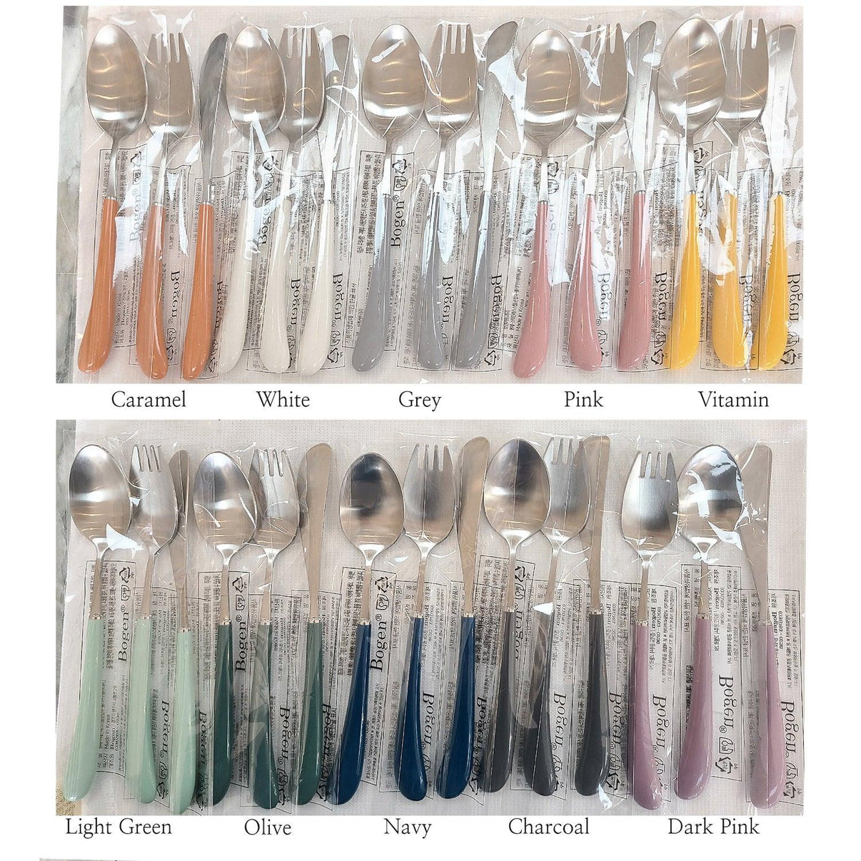 [Bogen] Swan Satin Toddler set, Spoon, Fork & Knife, 3pcs