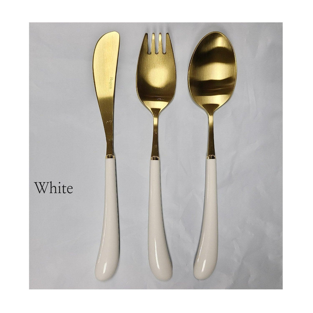 [Bogen] Swan Gold Toddler set, Spoon, Fork & Knife, 3pcs