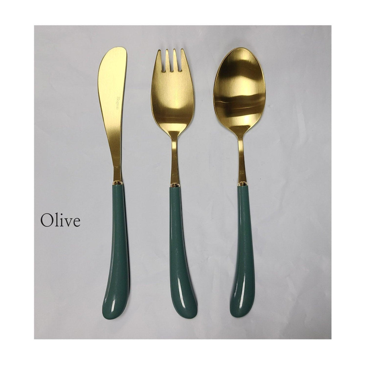 [Bogen] Swan Gold Toddler set, Spoon, Fork & Knife, 3pcs