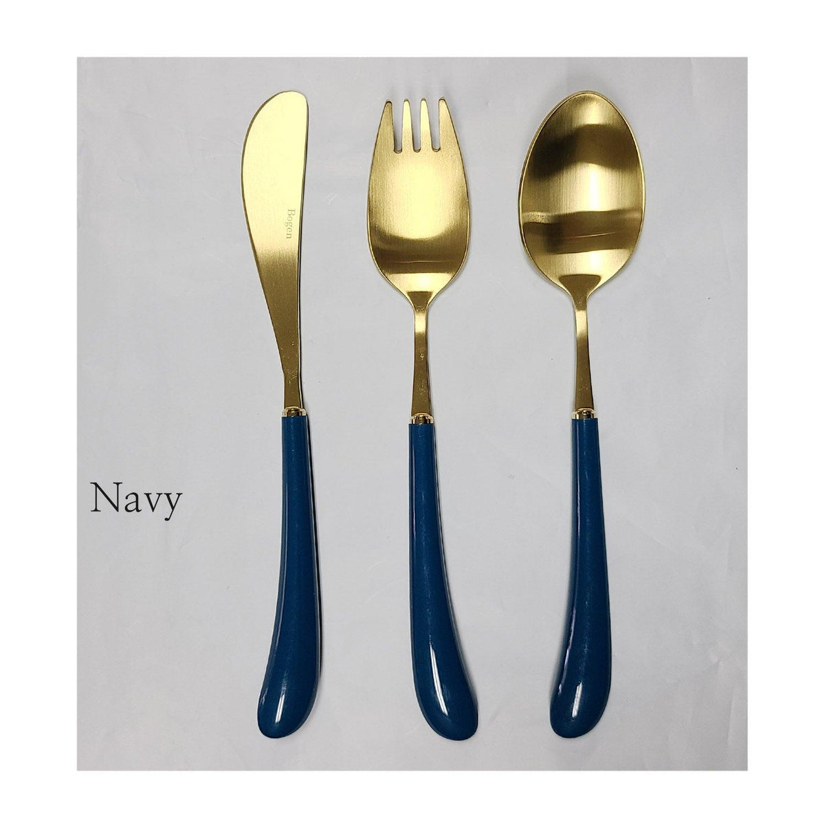 [Bogen] Swan Gold Toddler set, Spoon, Fork & Knife, 3pcs