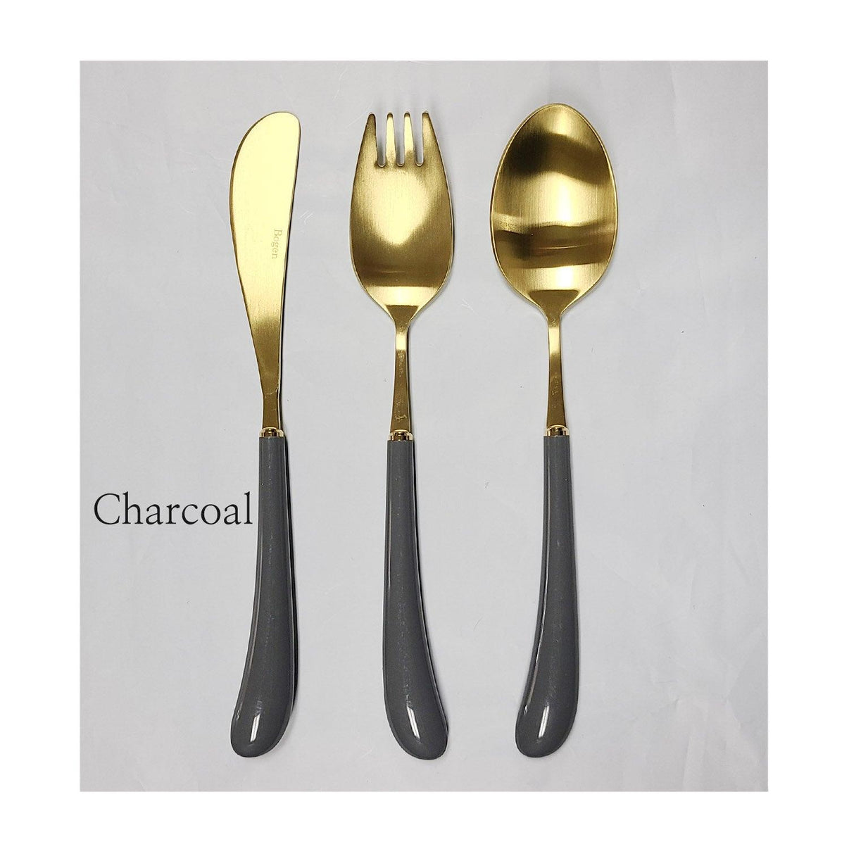 [Bogen] Swan Gold Toddler set, Spoon, Fork & Knife, 3pcs